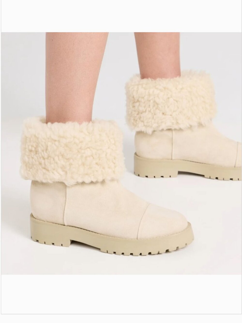 CULT GAIA Avena Genuine Shearling Cuff Suede Boots - 38